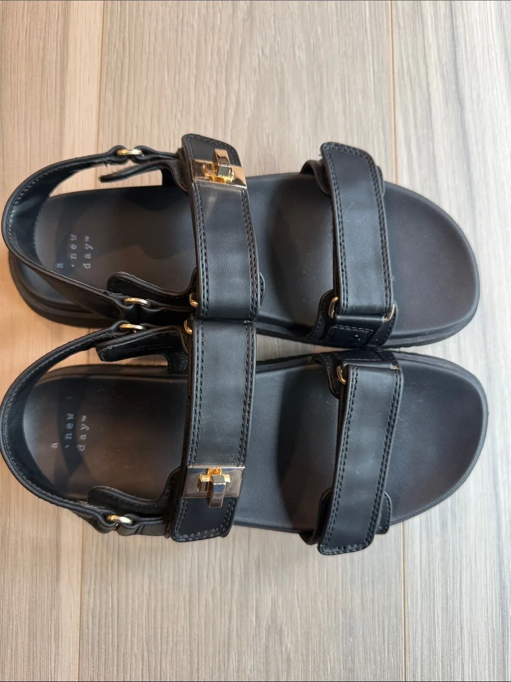 A New Day Women's Jonie  Black Ankle Strap Sandals Size 8.5